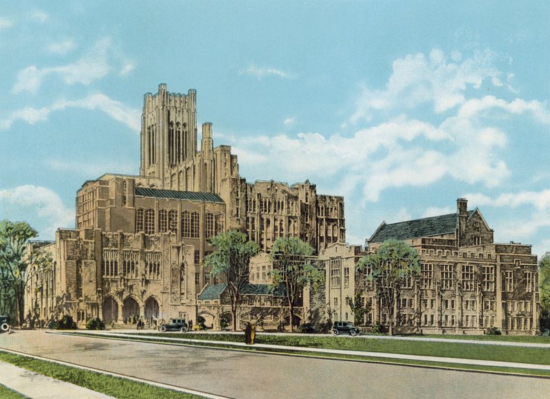 Alexander McKinlock Memorial Campus, Northwestern University, Chicago Avenue és Lake Shore Drive (színes fotó) alkotó: American Photographer