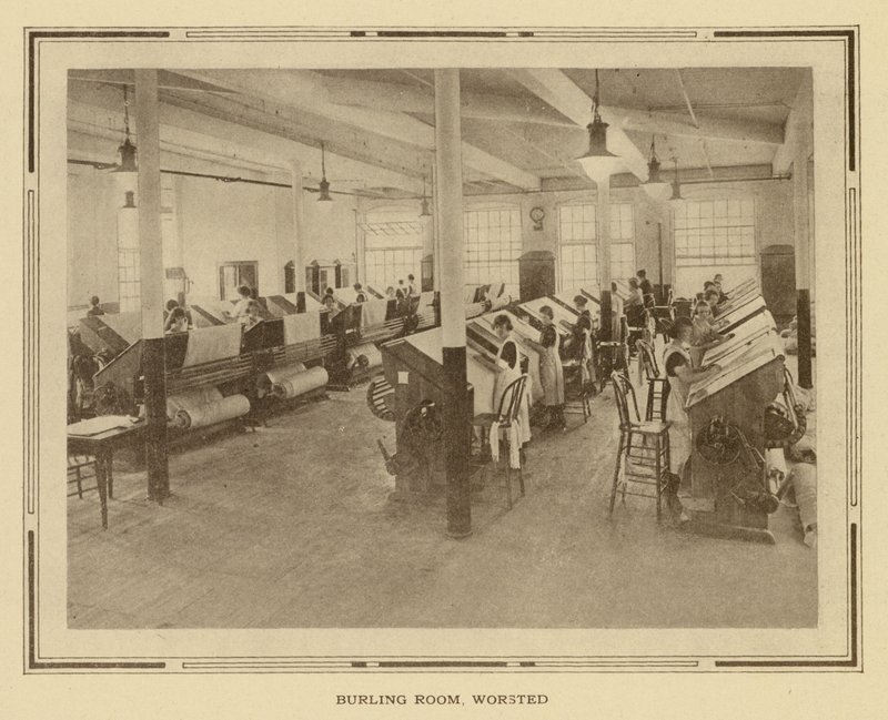 Amoskeag Manufacturing Company: Burling Room, Worsted (fekete-fehér fotó) alkotó: American Photographer