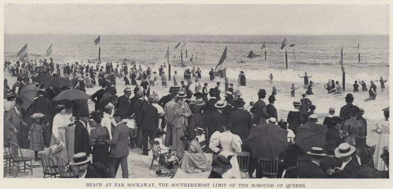 Far Rockaway strandja, Queens kerület legdélibb határa (f/w fotó) alkotó: American Photographer