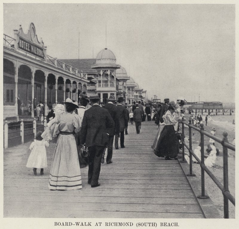 Boardwalk a Richmond (dél) strandon (f/w fotó) alkotó: American Photographer