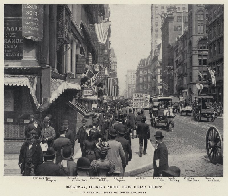 Broadway, a Cedar Streetről északra néz (f/w fotó) alkotó: American Photographer