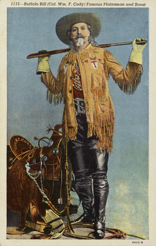 Buffalo Bill, a híres prérifarkas és cserkész (1846-1917) (színes litográfia) alkotó: American Photographer
