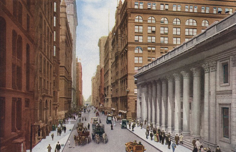 Chicago: Street, a Board of Trade Building felől (színes fotó) alkotó: American Photographer