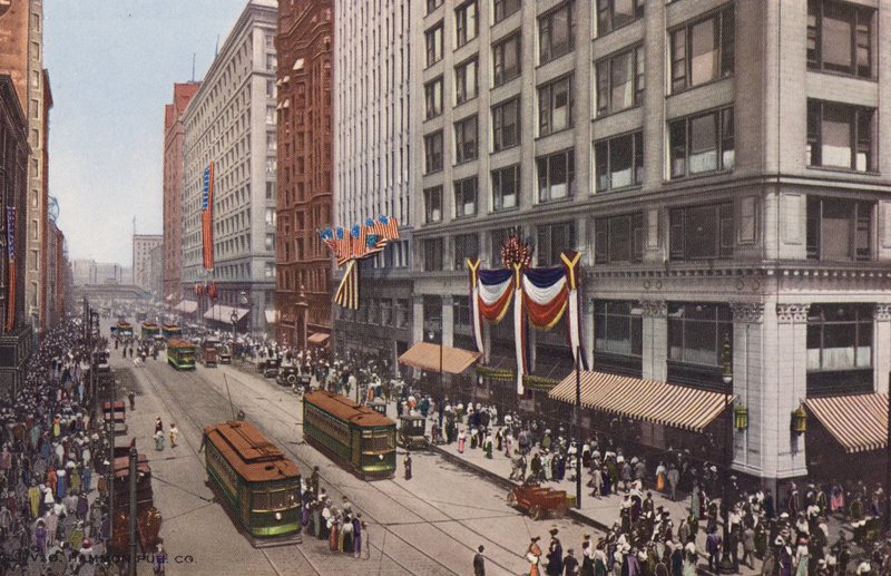 Chicago: State Street, északra a Madisontól (színes fénykép) alkotó: American Photographer