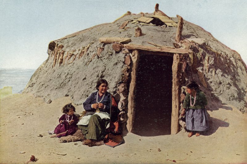 Elle of Ganado, indiai épület, Albuquerque, a navajosok leghíresebb takácsa (színes fotó) alkotó: American Photographer
