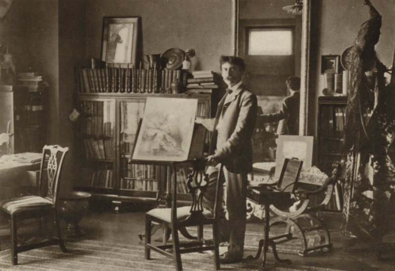 Ernest Seton-Thompson, New York-i műterme (fekete-fehér fotó) alkotó: American Photographer