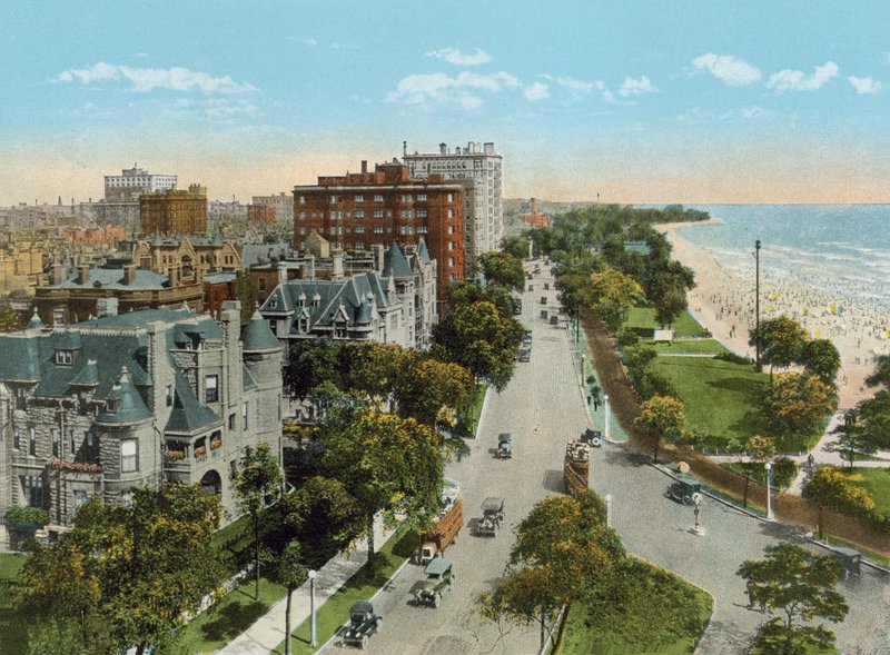 Lake Shore Drive, a Drake Hoteltől északra (színes fotó) alkotó: American Photographer