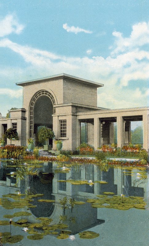 Lily Pond és pavilon, Douglas Park (színes fotó) alkotó: American Photographer