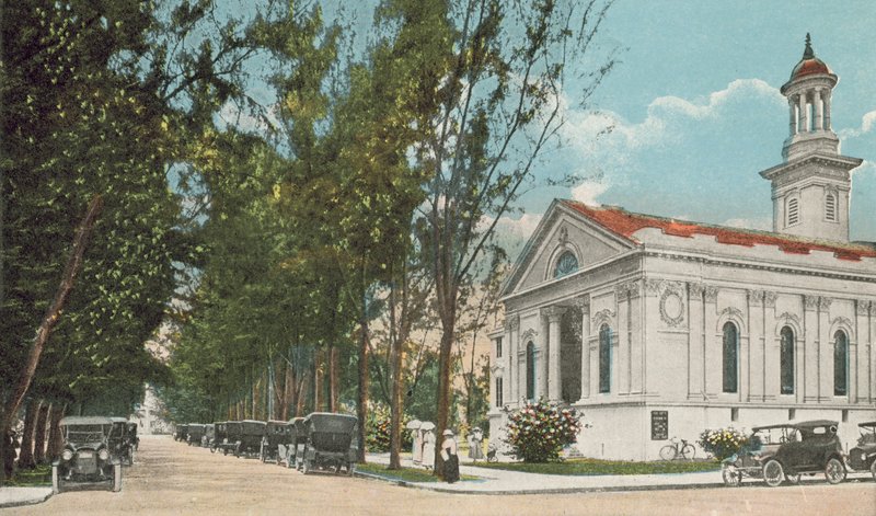 Miami, Florida, 1925 körül: Presbiteriánus templom (színes fotó) alkotó: American Photographer