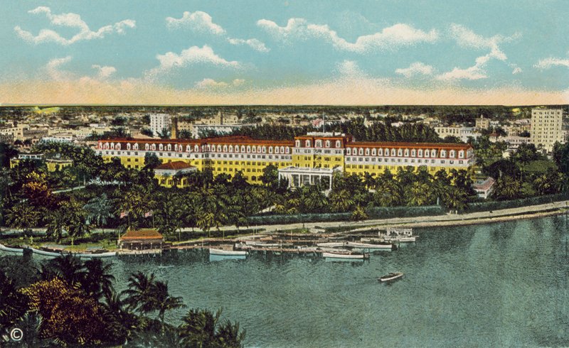 Miami, Florida, 1925 körül: Royal Palm Hotel (színes fotó) alkotó: American Photographer