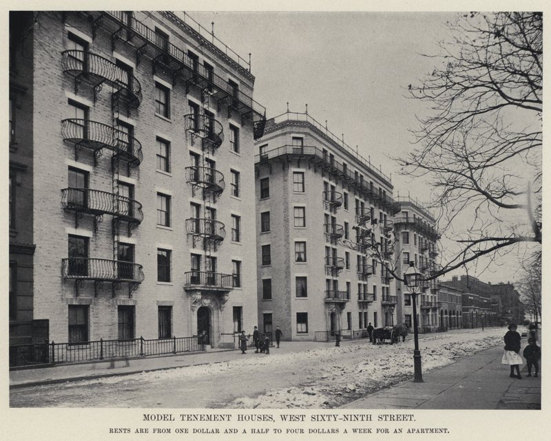 Model Tenement Houses, West Sixty-Ninth Street (f/w fotó) alkotó: American Photographer