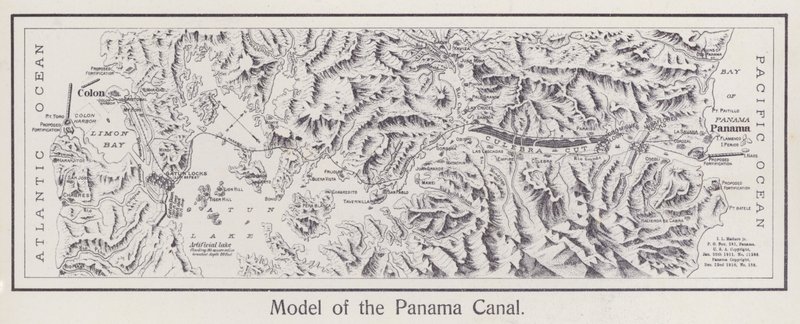 A Panama-csatorna modellje (fekete-fehér fotó) alkotó: American Photographer