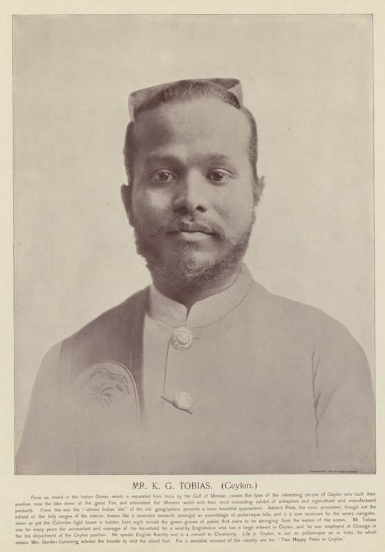 Mr K G Tobias, Ceylon alkotó: American Photographer