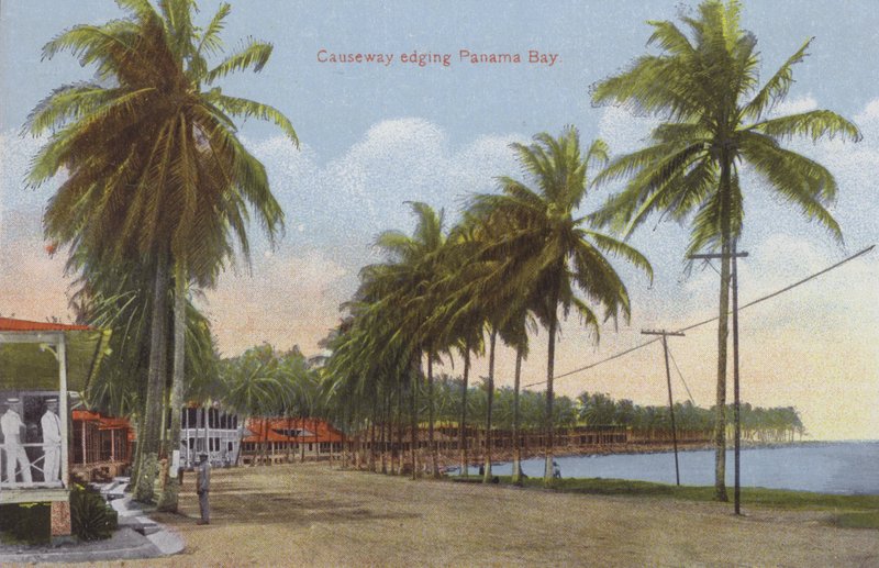 Panama-csatorna, a Panama-öblöt szegélyező töltés (színes fotó) alkotó: American Photographer