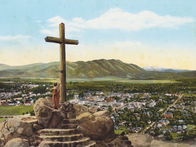 Serra-kereszt, Rubidoux-hegy, Riverside (színes fotó) alkotó: American Photographer