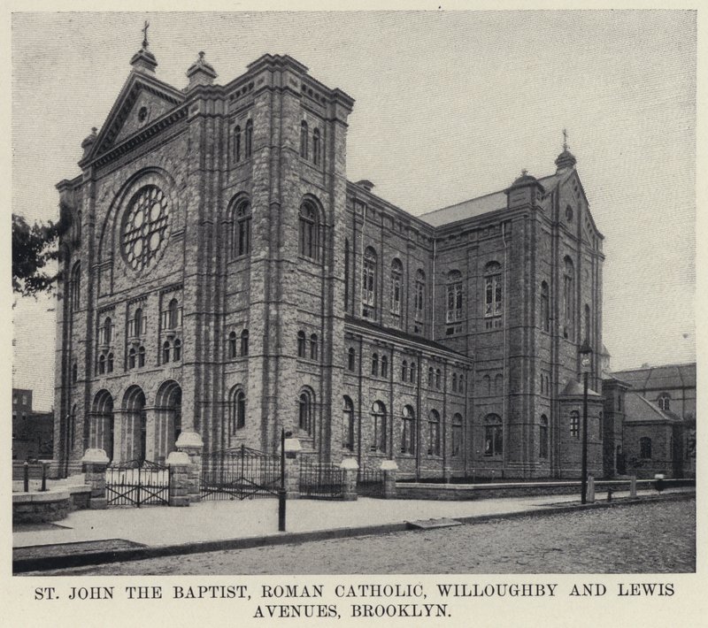Keresztelő Szent János, római katolikus Willoughby és Lewis Avenues, Brooklyn (f/w fotó) alkotó: American Photographer