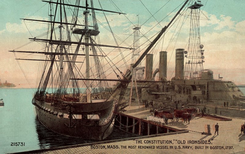 A Constitution, Old Ironsides, Boston, Massachusetts, az amerikai haditengerészet leghíresebb hajója (színes fotó) alkotó: American Photographer