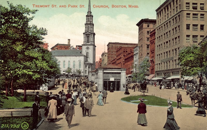 Tremont Street és Park Street Church, Boston, Massachusetts (színes fotó) alkotó: American Photographer