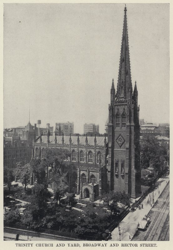Trinity Church and Yard, Broadway és Rector Street (f/w fotó) alkotó: American Photographer