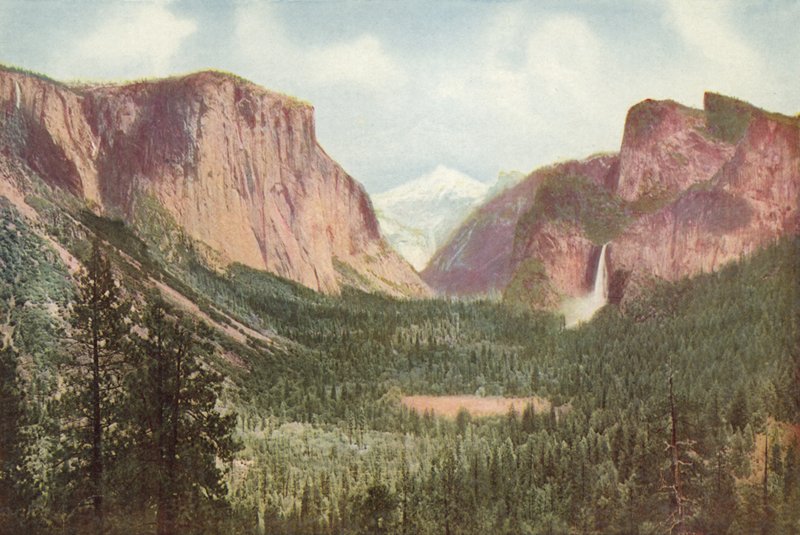 Yosemite Valley, Kalifornia, Általános kilátás az Artists Pointról (színes fotó) alkotó: American Photographer