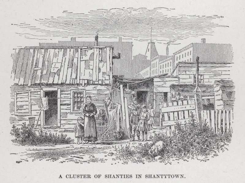 Shanties klaszter Shantytownban (litho) alkotó: American School