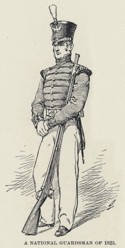 Egy 1825-ös nemzetőr (litho) alkotó: American School