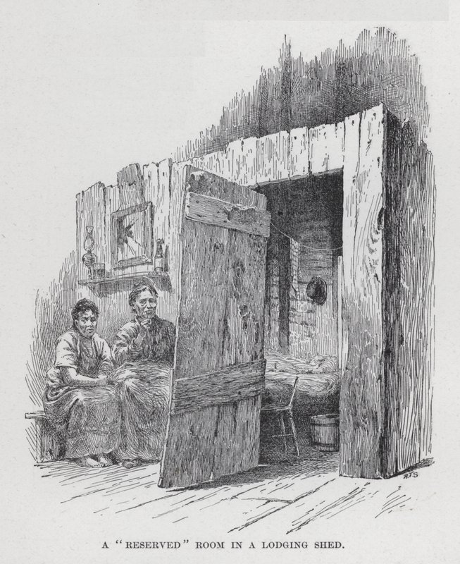 "Fenntartott" szoba egy fészerben (litho) alkotó: American School