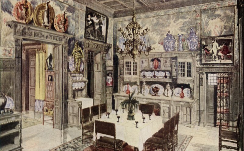 Egy minta német étkező (színes litho) alkotó: American School
