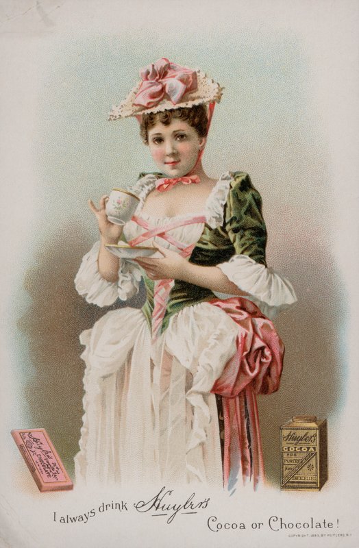 Huyler kakaó- és ivócsokoládéjának reklámja, 1893 alkotó: American School