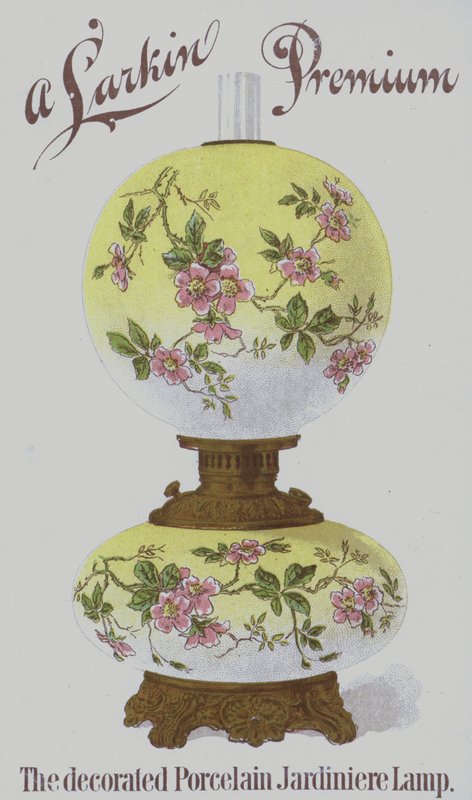 Larkin Premium díszítésű porcelán jardiniere lámpák (chromolitho) hirdetése alkotó: American School