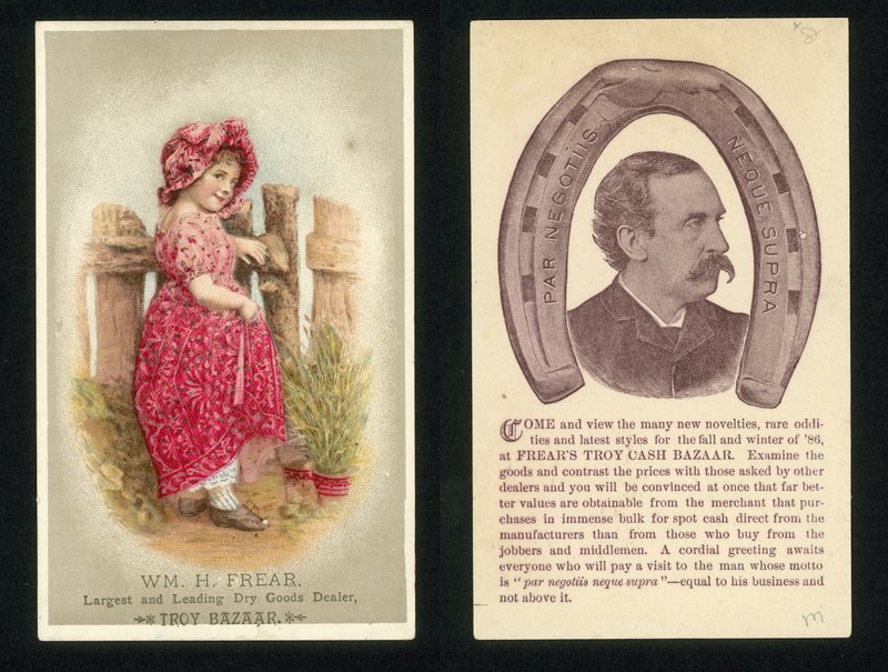 William H Frear Troy Cash Bazaar reklámja alkotó: American School