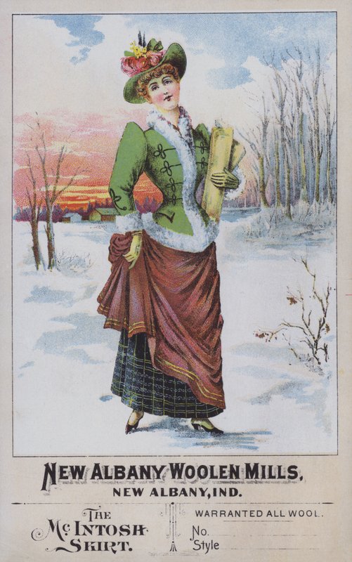 A McIntosh szoknya reklámja, New Albany Woolen Mills, Indiana, USA (chromolitho) alkotó: American School