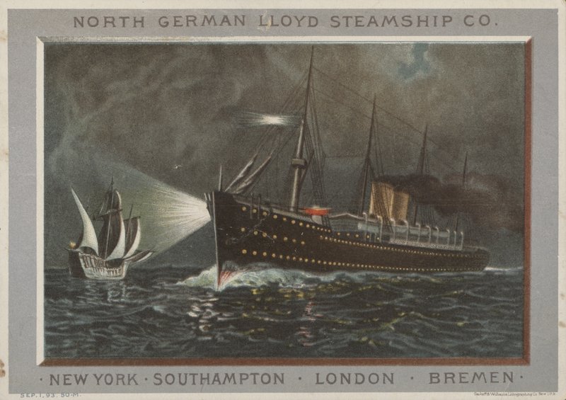 Az észak-német Lloyd Steamship Company reklámja alkotó: American School