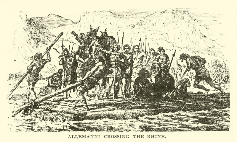Allemanni átkel a Rajnán alkotó: American School
