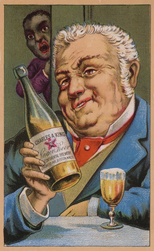 Amerikai kártya reklám Charles A King lager sör, Boston, Massachusetts alkotó: American School