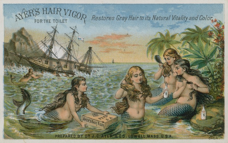 Ayers Hair Vigor a WC-hez, kereskedelmi kártya alkotó: American School