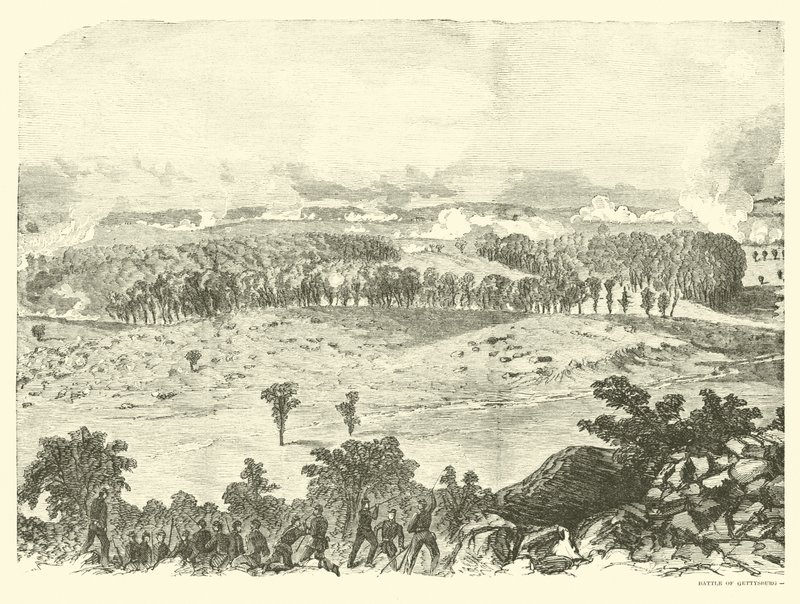 Gettysburgi csata, Little Round Top csúcsa, 1863. július 2 alkotó: American School