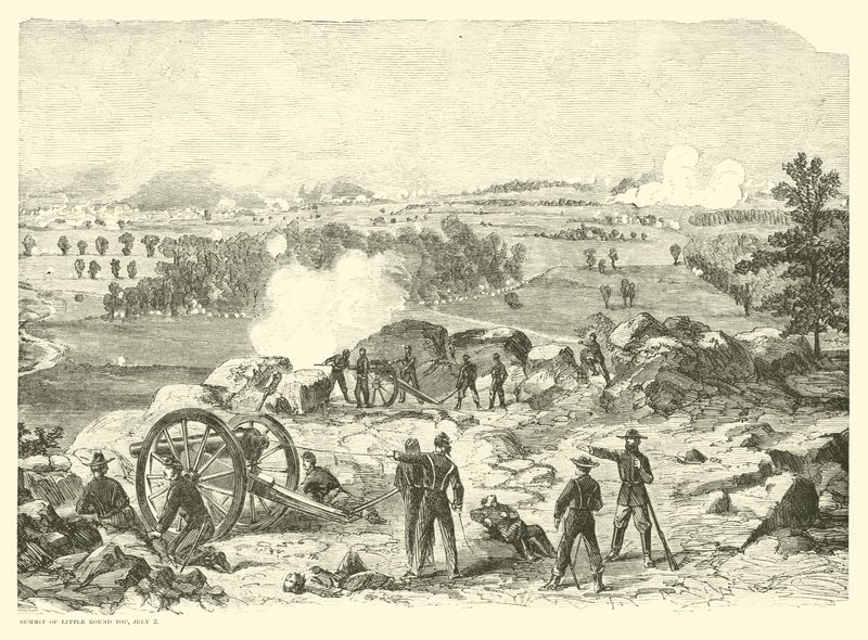 Gettysburgi csata, Little Round Top csúcsa, 1863. július 2 alkotó: American School