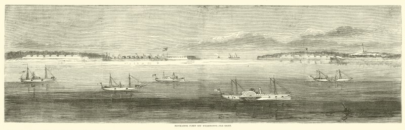 Blokkoló flotta Wilmingtonnál, Old Inletben, 1864. október alkotó: American School