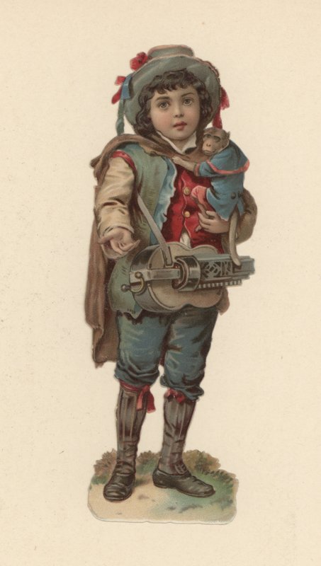 Fiú majommal (chromolitho) alkotó: American School