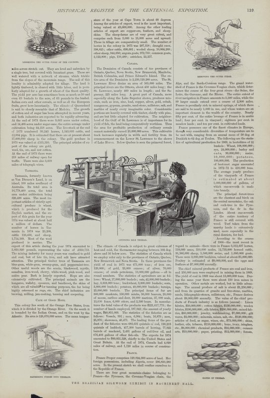 Brazil selyemhernyó kiállítás a Machinery Hallban, Centennial Exposition, Philadelphia, Pennsylvania, USA alkotó: American School