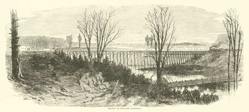 Híd a katonai vasúton, 1865. március alkotó: American School