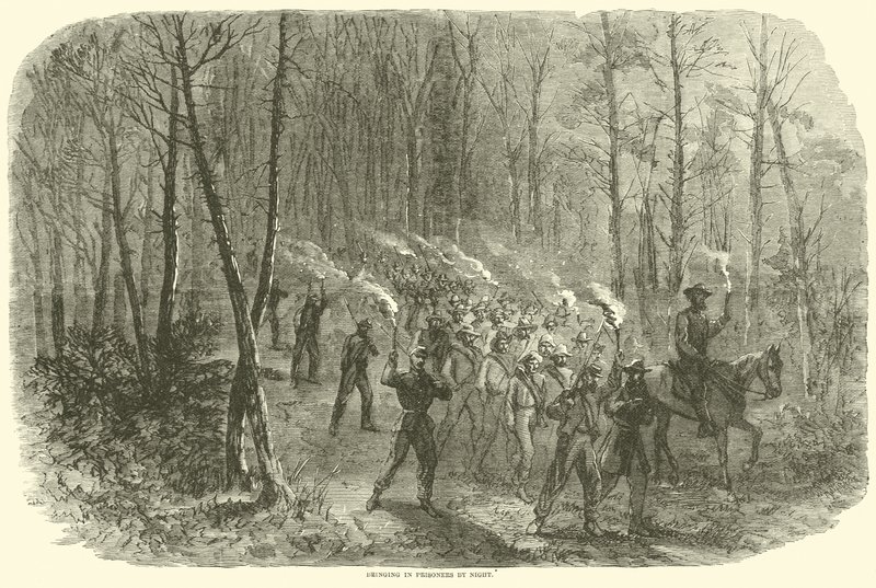 Foglyok behurcolása éjjel, 1864. augusztus alkotó: American School