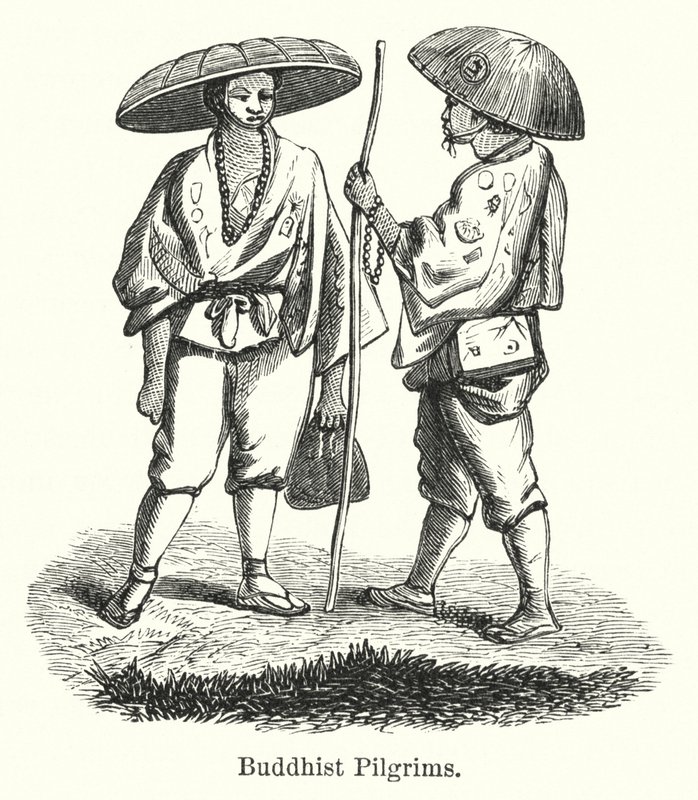 Buddhista zarándokok (metszet) alkotó: American School
