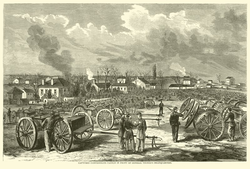 Elfogták a Konföderációs ágyút Thomass tábornok főhadiszállása előtt, 1863 novemberében alkotó: American School