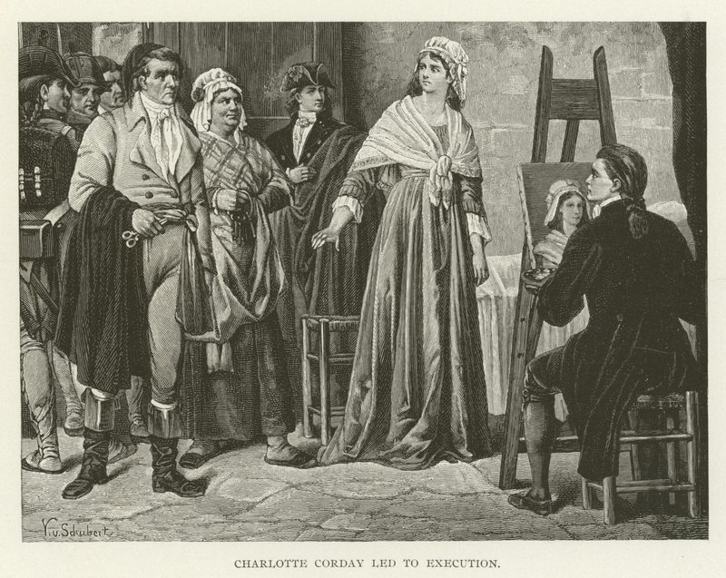 Charlotte Corday vezetett a kivégzéshez alkotó: American School