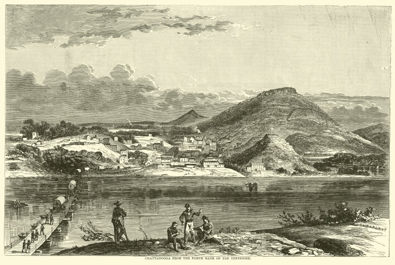 Chattanooga a Tennessee északi partjáról, 1863. szeptember alkotó: American School