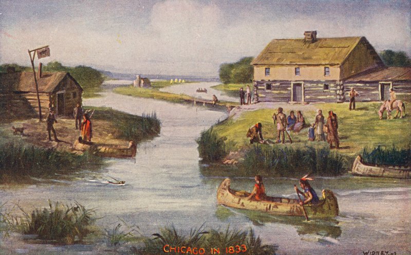 Chicago: Chicago 1833-ban (színes litó) alkotó: American School