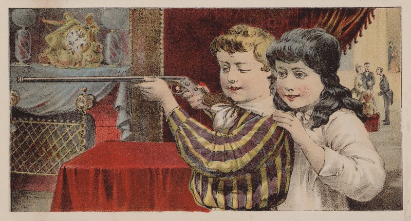 Légpuskát célzó gyerekek alkotó: American School
