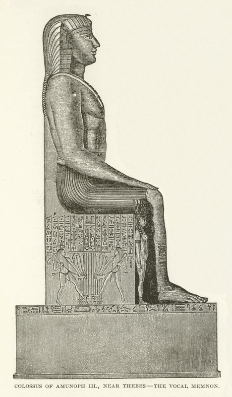 Amunoph III kolosszusa, Théba közelében, a Vocal Memnon alkotó: American School